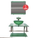 Ver imagem 2 de Gabinete de Vidro 60cm para Banheiro Estônia Verde