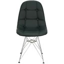 Ver imagem 3 de Cadeira Charles Eames Botonê Eiffel Base Metal Cromado - Preto