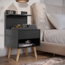 Ver imagem 6 de Mesa de Cabeceira Sleep com 1 Gaveta com Pés Estilo Retrô - Preto