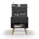 Ver imagem 2 de Mesa de Cabeceira Sleep com 1 Gaveta com Pés Estilo Retrô - Preto
