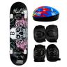 Skate Skateboard Street Iniciante Completo + Kit Proteção Importway Skate infantil Rosa - 2