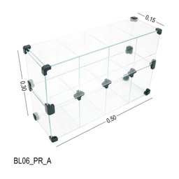 Baleiro Expositor Preto de Vidro - 0,50 X 0,30 X 0,15m - 5