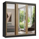 Ver imagem 2 de Guarda-Roupa Casal Madesa Reno 3 Portas de Correr de Espelho Preto/Rustic Cor:Preto/Rustic