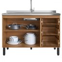 Ver imagem 3 de Cozinha Compacta Cedro 8 Portas 3 Gavetas Montana/fumê - Quiditá Móveis