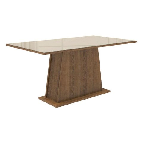 Mesa de Jantar Retangular Tampo de Vidro Madesa
