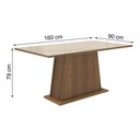 Ver imagem 2 de Mesa de Jantar Retangular Tampo de Vidro Madesa