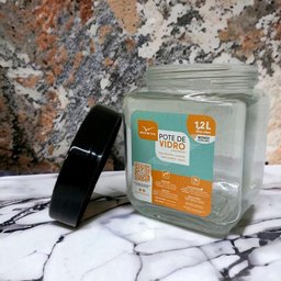 Pote Quadrado De Vidro 1,2ltrs Multiuso Tampa Rosca - 3 Pote Quadrado De Vidro 1,2ltrs Multiuso Tampa Rosca - 3