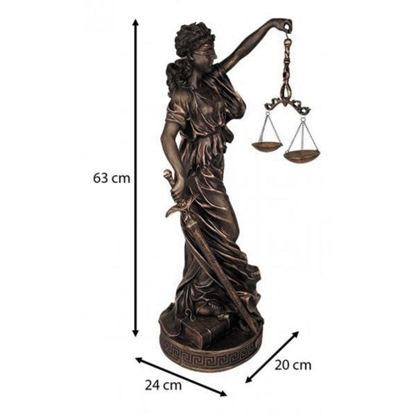 Estátua Deusa Têmis 63 cm Dama Da Justiça Símbolo Do Direito