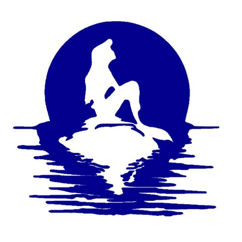 Adesivo Sereia Mar Praia Lua Decoração Banheiro:Azul