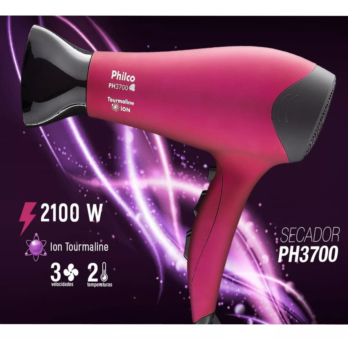 Secador de Cabelo Philco PH3700 Pink 2000W 220V - 7