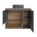 Ver imagem 3 de Gabinete de Banheiro Suspenso 80cm Cecília com 03 Portas e 01 Nicho Mel/grafite com Cuba Preta