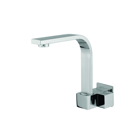 Torneira Quadrada Luxo Advance Cromada Parede Tubo Baixo (23 Cm)