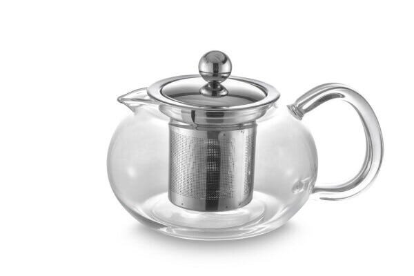 BULE PARA CHÁ EM VIDRO E AÇO INOX COM INFUSOR - 500ML - OXFORD - 1