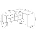 Ver imagem 5 de Mesa para Escritório Escrivaninha em L Home Office Kalil A02 Carvalho Branco - Lyam Decor