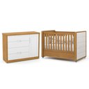 Ver imagem 1 de Jogo de Quarto Infantil Tutto New Cômoda 1 Porta e Berço Freijó/branco Soft com Capitonê - Matic