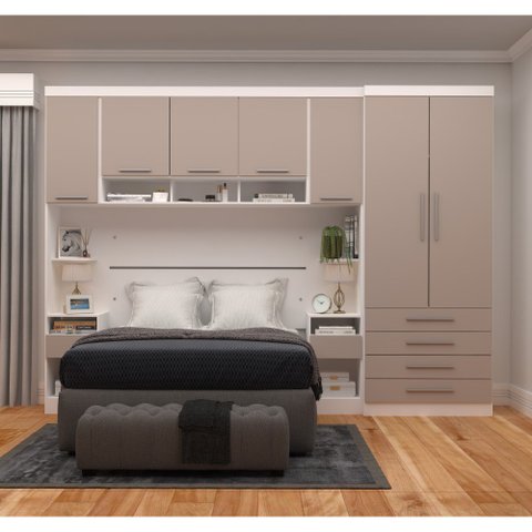 Guarda Roupa Dormitório Modulado Alpes Casal 1,58 m Queen - Roupeiro Luciane M02:Cinammon