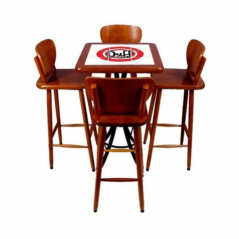 Jogo Mesa Quadrada Alto 60 X 60 Cm para Cozinha Duff Imbuia 4 Lugares