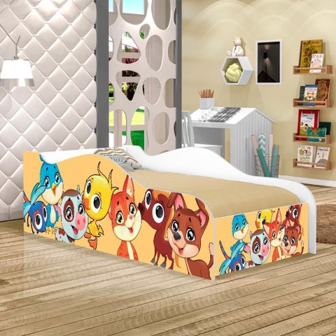 Mini Cama Fun Bichinhos Infantil com Colchão