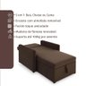 Sofá 3 em 1 Chaise, Cama e Baú Neve Marrom Estofama - 5