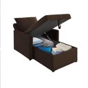 Ver imagem 6 de Sofá 3 em 1 Chaise, Cama e Baú Neve Marrom Estofama