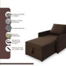 Sofá 3 em 1 Chaise, Cama e Baú Neve Marrom Estofama - 4