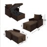 Sofá 3 em 1 Chaise, Cama e Baú Neve Marrom Estofama - 3