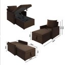 Ver imagem 3 de Sofá 3 em 1 Chaise, Cama e Baú Neve Marrom Estofama