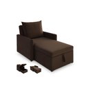 Ver imagem 1 de Sofá 3 em 1 Chaise, Cama e Baú Neve Marrom Estofama