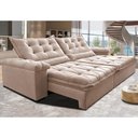 Ver imagem 1 de Sofá Retrátil e Reclinável 2,35m Cama inBox Big Fresh com SoftGel D40 Velupluma Bege
