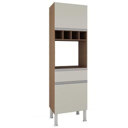 Armário de Cozinha Paneleiro 100% MDF Prisma Amendoa/Off White - Mgm - 2
