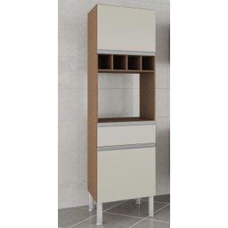 Armário de Cozinha Paneleiro 100% MDF Prisma Amendoa/Off White - Mgm - 1