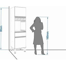 Armário de Cozinha Paneleiro 100% MDF Prisma Amendoa/Off White - Mgm - 11