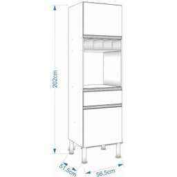 Armário de Cozinha Paneleiro 100% MDF Prisma Amendoa/Off White - Mgm - 10