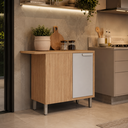 Ver imagem 1 de Balcao de Canto 100% MDF 1 Porta 92cm Eloise Freijo Off White MGM