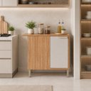 Ver imagem 5 de Balcao de Canto 100% MDF 1 Porta 92cm Eloise Freijo Off White MGM