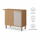 Ver imagem 4 de Balcao de Canto 100% MDF 1 Porta 92cm Eloise Freijo Off White MGM