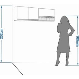 Armário de Cozinha Aereo 100% MDF Prisma 174cm Branco - Mgm - 7 Armário de Cozinha Aereo 100% MDF Prisma 174cm Branco - Mgm - 7