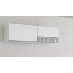 Armário de Cozinha Aereo 100% MDF Prisma 174cm Branco - Mgm - 1 Armário de Cozinha Aereo 100% MDF Prisma 174cm Branco - Mgm - 1