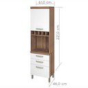 Ver imagem 2 de Paneleiro Condessa 2 Portas E 2 Gaveta 60 Cm - Nogal/branco - Nesher