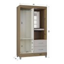 Ver imagem 3 de Guarda Roupa Solteiro Cordoba 2 Portas Castanho Off White – Poquema