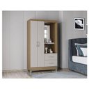 Ver imagem 4 de Guarda Roupa Solteiro Cordoba 2 Portas Castanho Off White – Poquema
