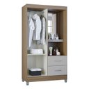Ver imagem 2 de Guarda Roupa Solteiro Cordoba 2 Portas Castanho Off White – Poquema
