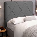 Ver imagem 2 de Cabeceira Cama Box Casal Mel 140cm com Frame Linho Cinza - Desk Design