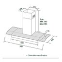 Ver imagem 3 de Depurador de Ar Suggar Vidrio 90cm com 3 Velocidades Dv91Ix Inox 110V