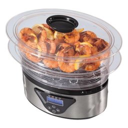 Panela Eletrica de Cozimento a Vapor Hamilton Beach Prata 220v - 3 Panela Eletrica de Cozimento a Vapor Hamilton Beach Prata 220v - 3