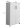 Multiuso Berlim Armário Para Casa Quarto 2 Portas Rodinhas - Branco - 2