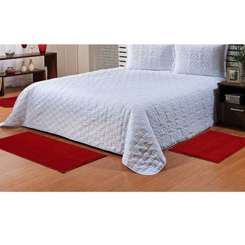 Kit Passadeira Tapete para Quarto 3 Peças Classic Vermelho Cereja