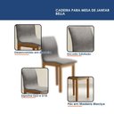 Ver mais imagens de Mesa de Jantar Bella 160x80cm Cinamomo Off White com Kit 6 Cadeiras Bella Linho Prata - Valdemó