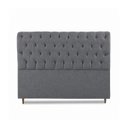 Ver imagem 3 de Cabeceira para Cama Casal King Estofada Capitonê Luna Vilajo em Suede Cinza – 1,93 m