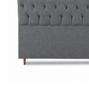 Ver imagem 6 de Cabeceira para Cama Casal King Estofada Capitonê Luna Vilajo em Suede Cinza – 1,93 m